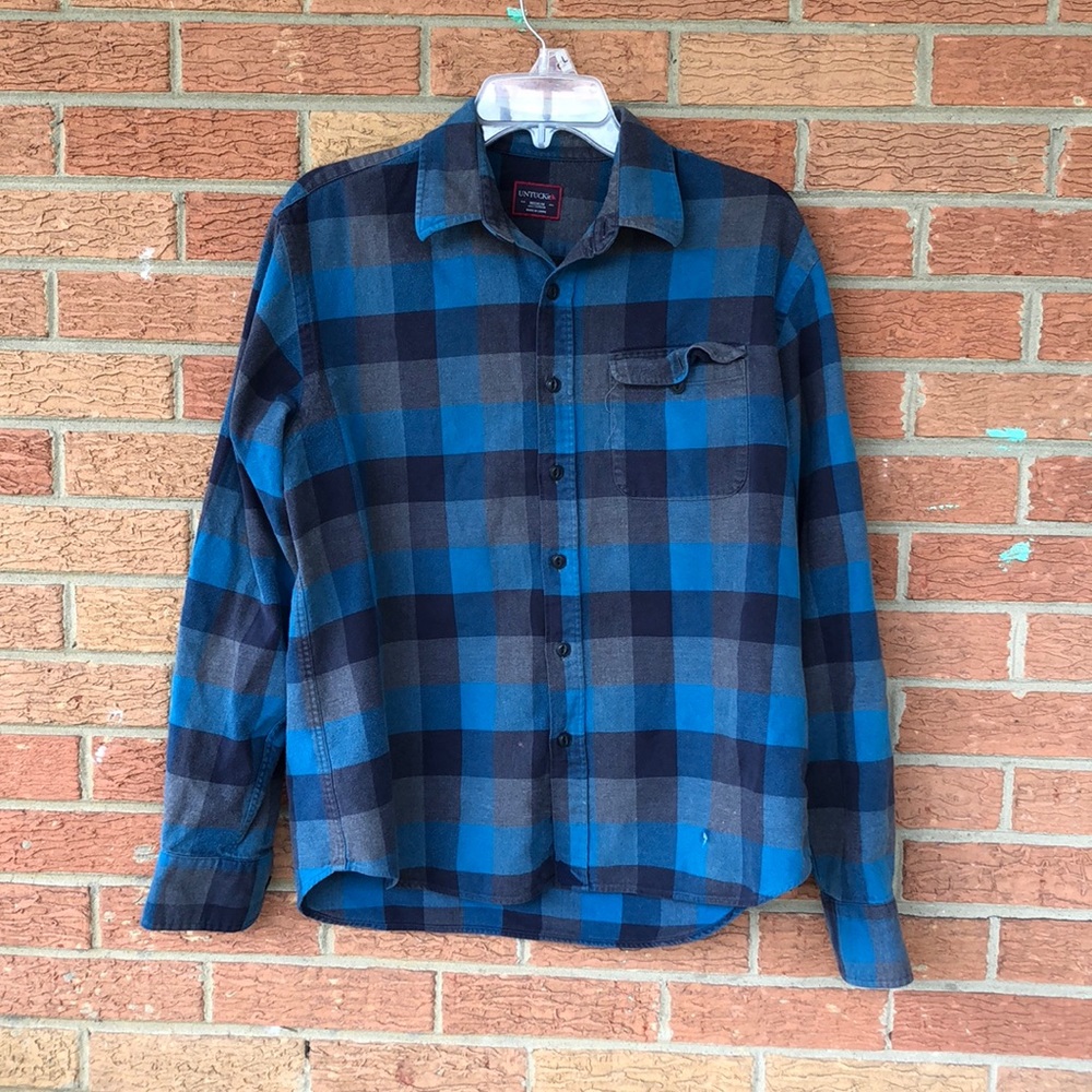 Untuckit M Men’s Long Sleeve Button Up Shirt Blue